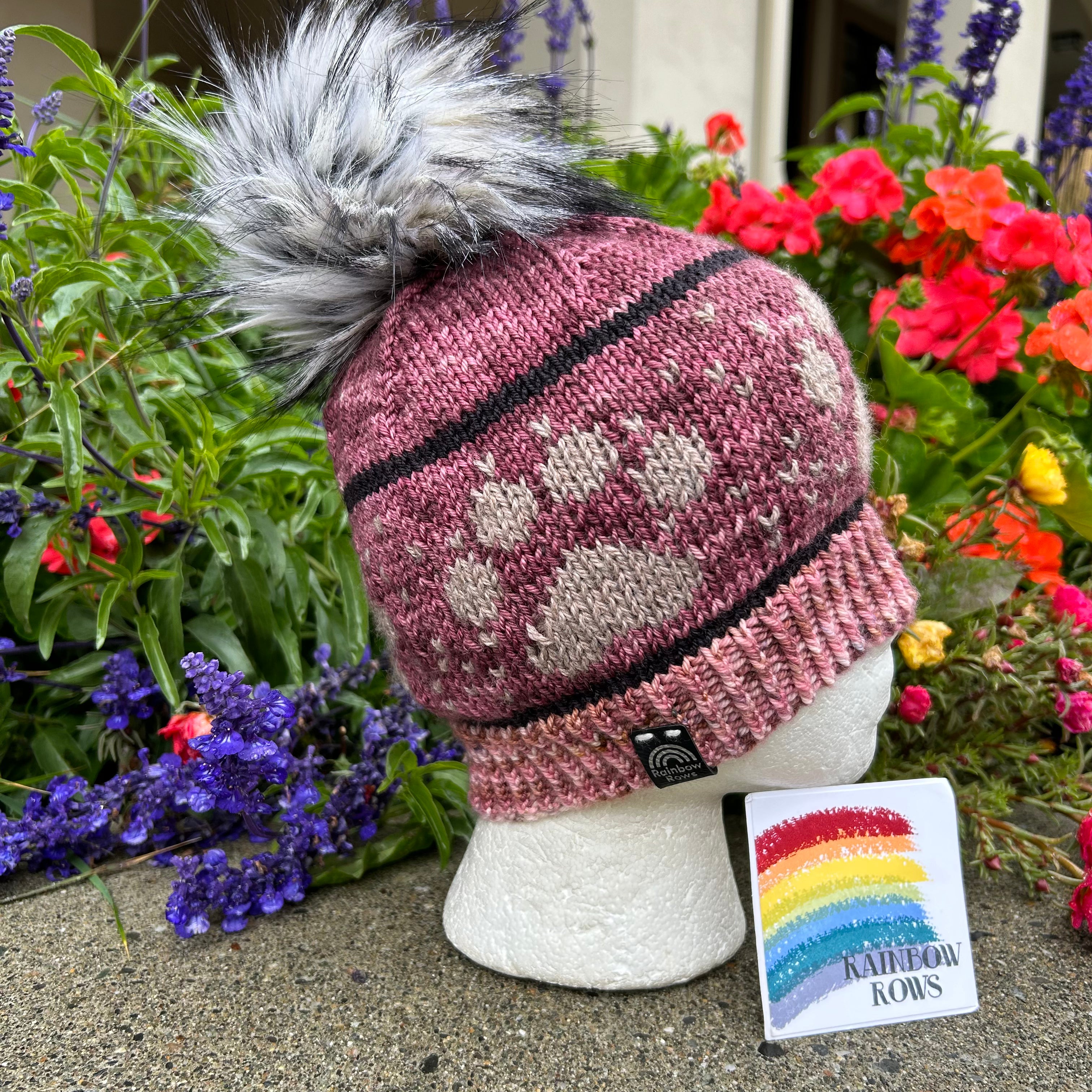 Pink dog paw Beanie - Women