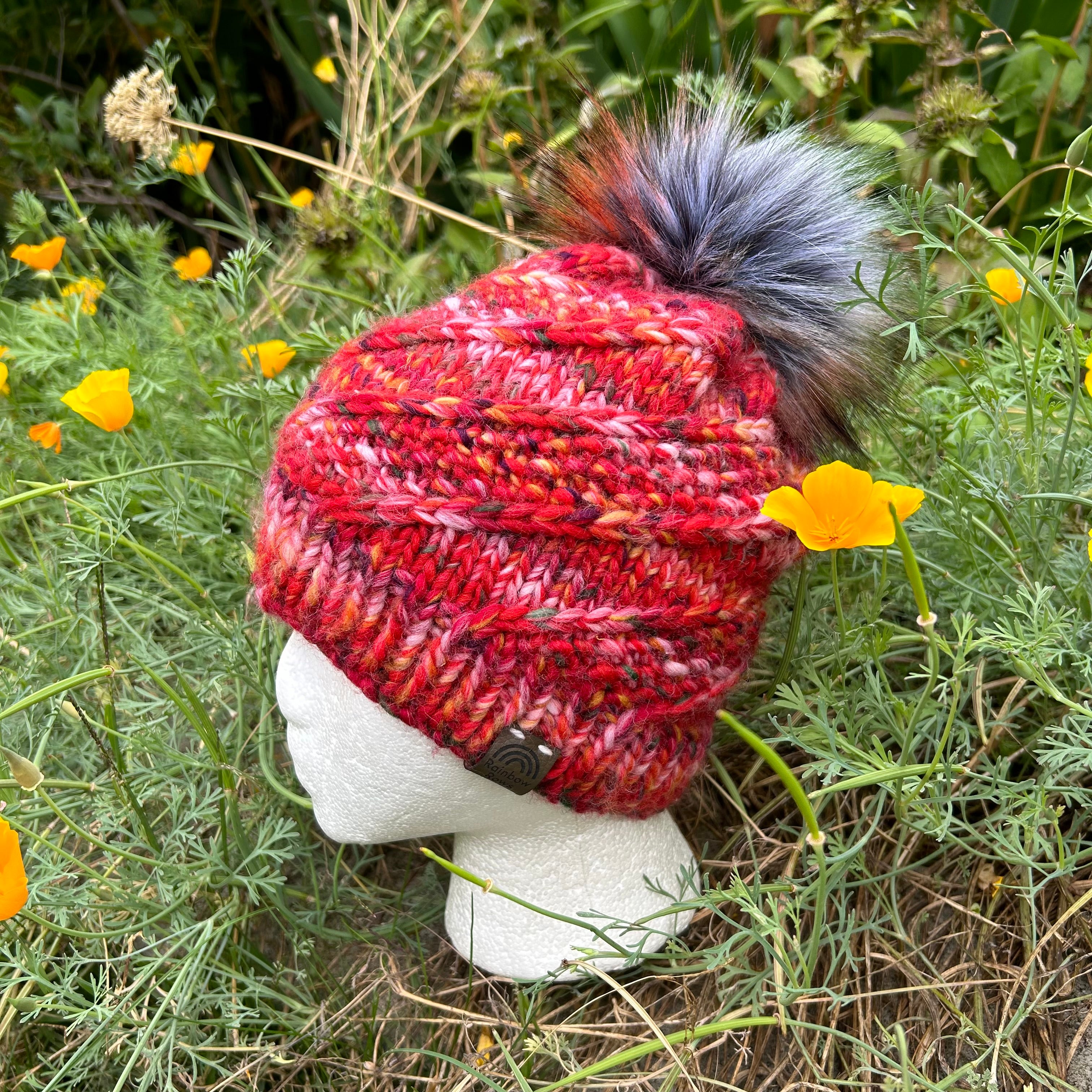 Red Sidewinder Beanie