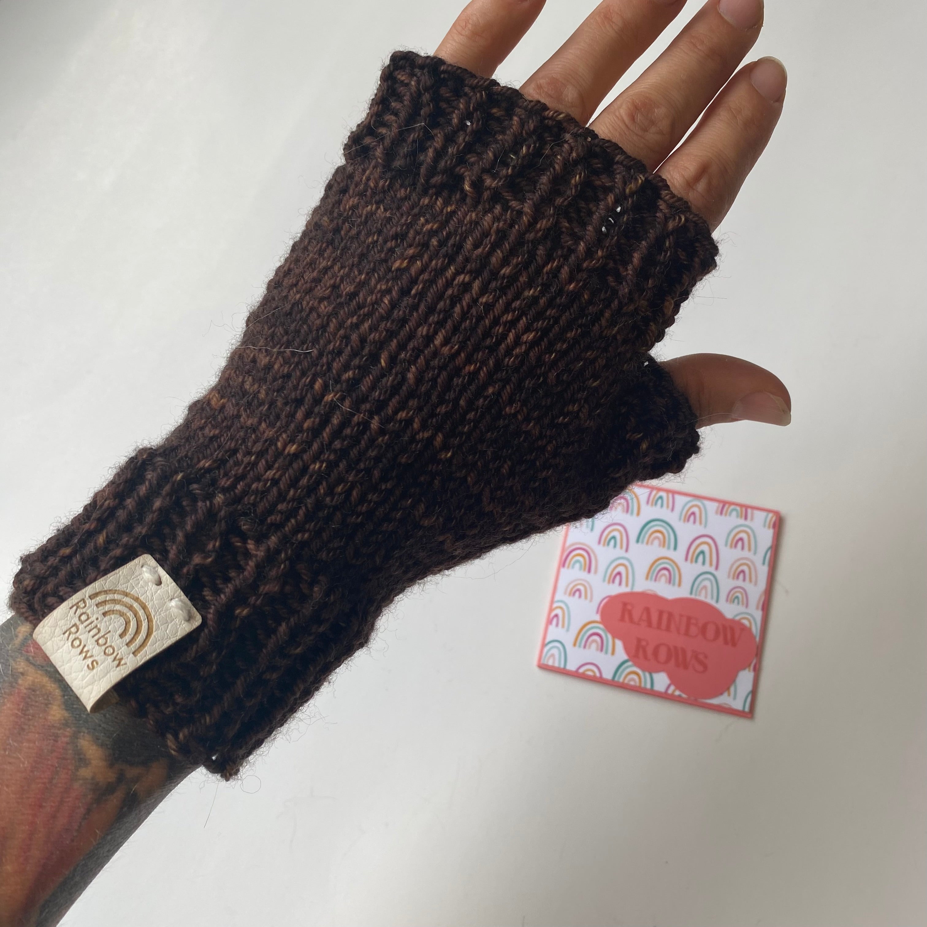 Warm Brown Fingerless Gloves