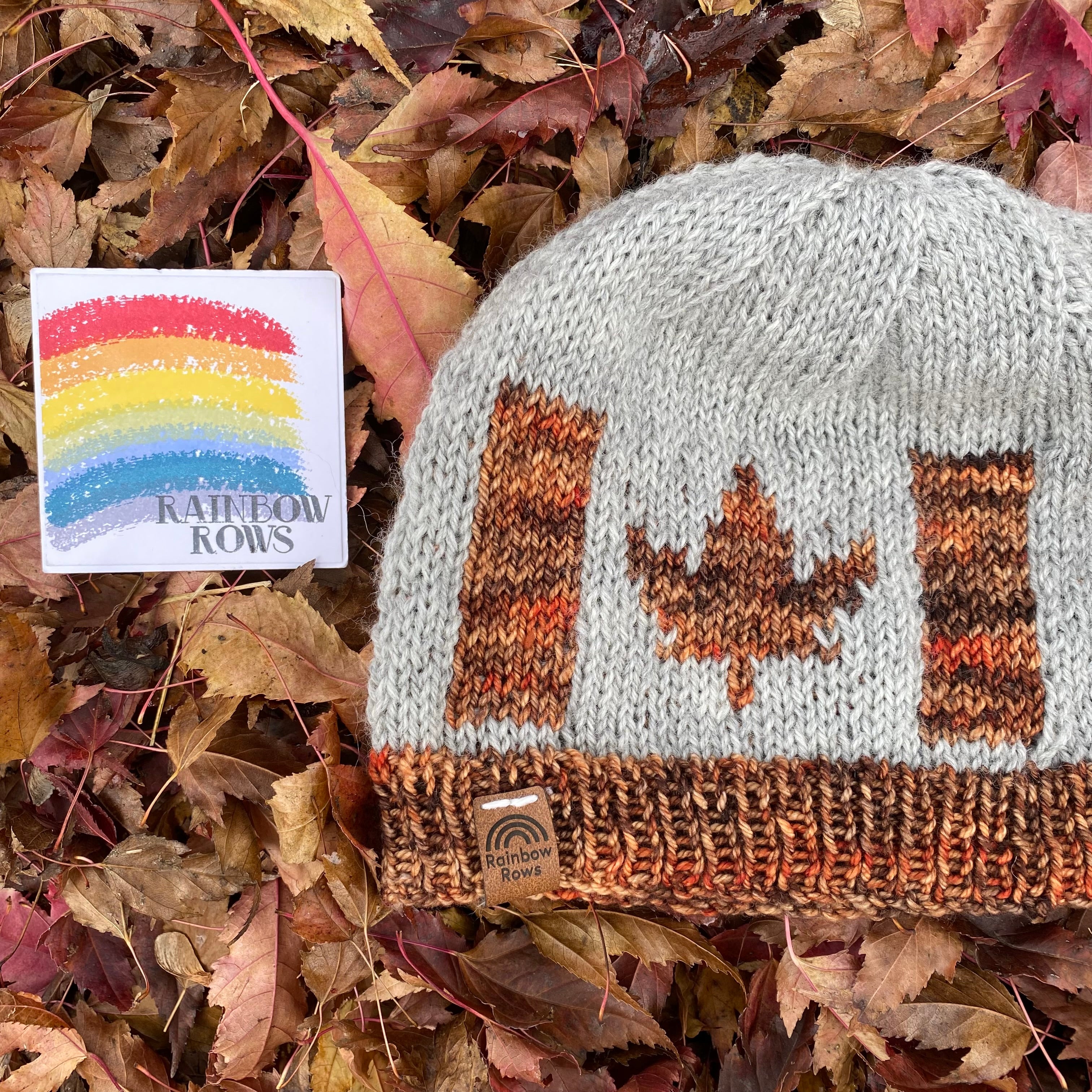 Simple Canadian Flag_Men's Style Beanie Toque_Knitting Pattern