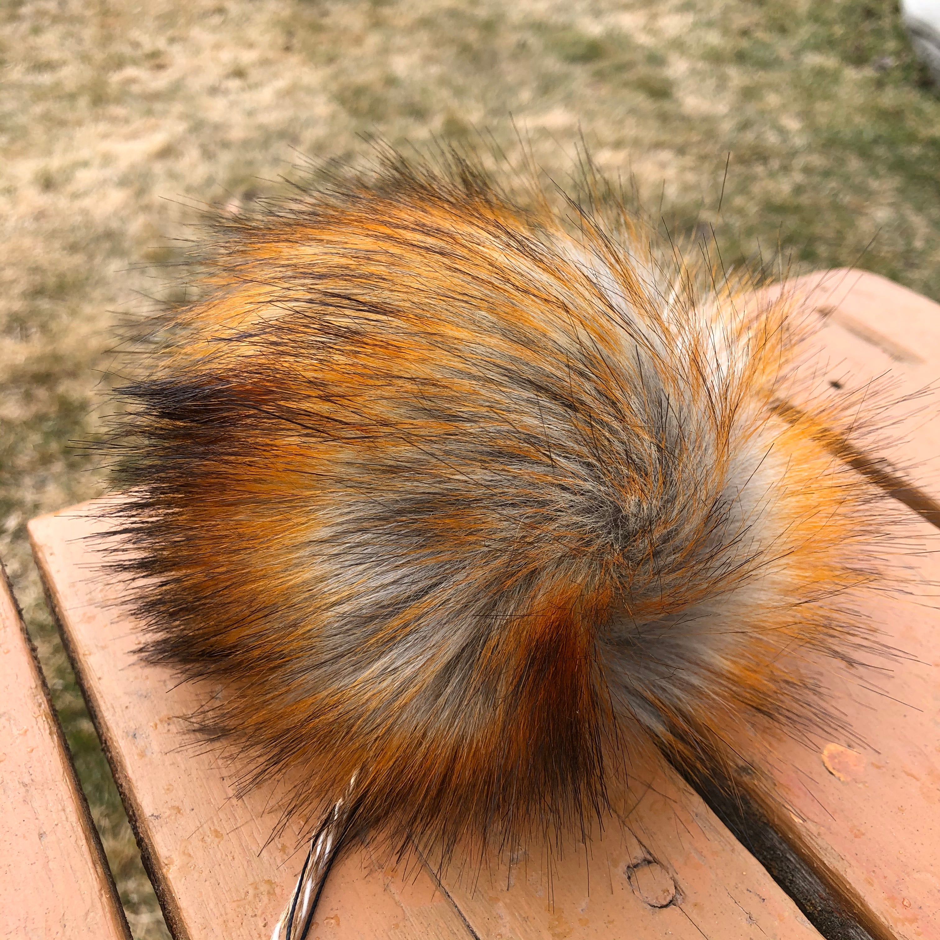 Fluffy Fox Faux Fur Pom Pom - Large