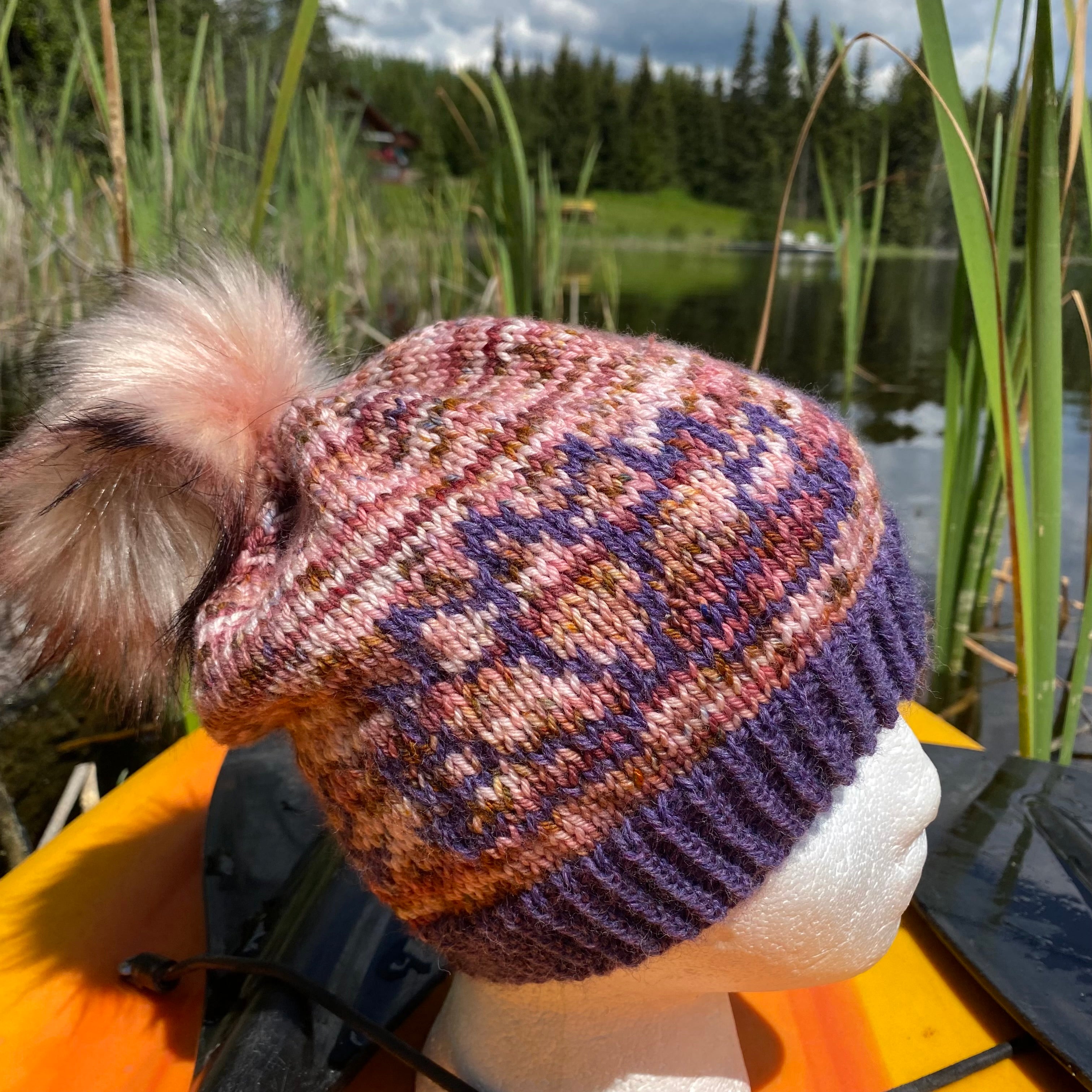 Oqaue Pattern Lotus Flower Toque _ Knitting Pattern – Rainbow Rows Knitting