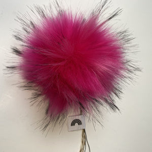 Hot Pink Faux Fur Pom Pom - Large