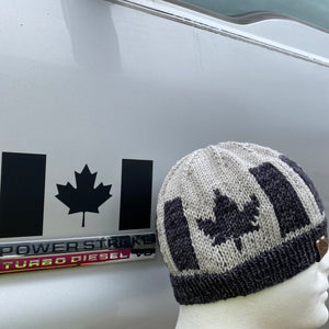 Simple Canadian Flag_Men's Style Beanie Toque_Knitting Pattern