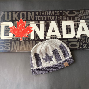 Simple Canadian Flag_Men's Style Beanie Toque_Knitting Pattern