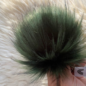 Forest Green Faux Fur Pom Pom